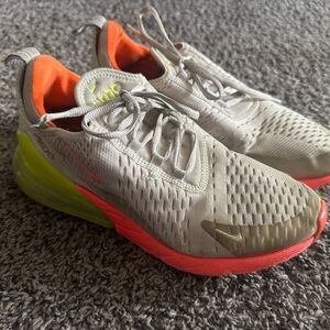 Nike 270 Sneakers - Gray, Orange, and Yellow